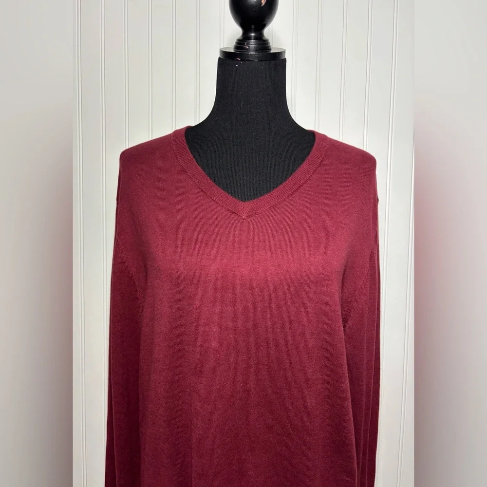 Old Navy Burgundy V Neck Sweater Lightweight Men’s Size Large Cotton New W Tags